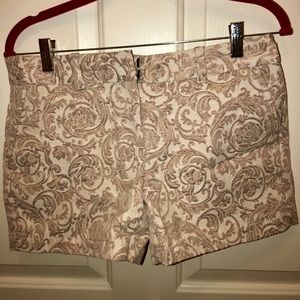 Anne Taylor LOFT gold and tan shimmer shorts